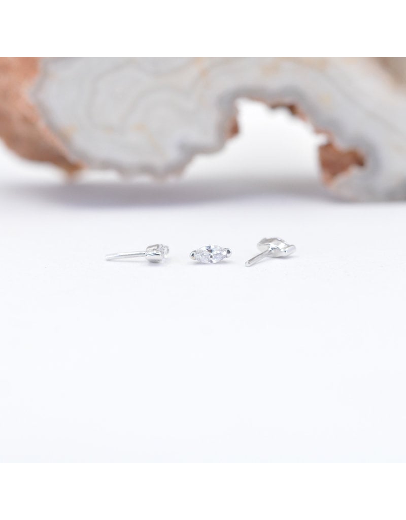 BVLA V Prong with Marquise Genuine Diamond or CZ in 14k Gold Threadless Ends by BVLA!