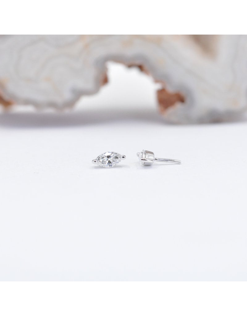 BVLA V Prong with Marquise Genuine Diamond or CZ in 14k Gold Threadless Ends by BVLA!
