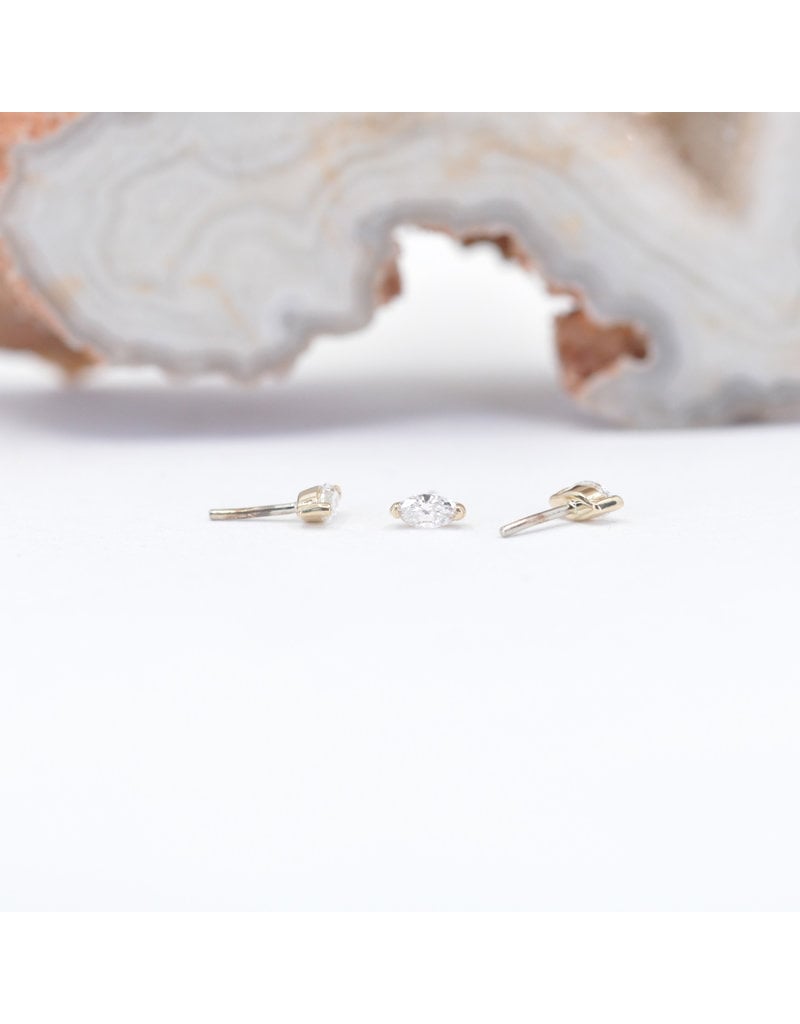 BVLA V Prong with Marquise Genuine Diamond or CZ in 14k Gold Threadless Ends by BVLA!