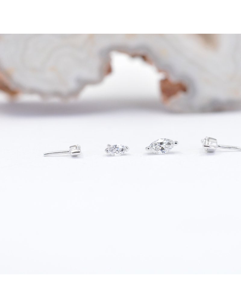 BVLA V Prong with Marquise Genuine Diamond or CZ in 14k Gold Threadless Ends by BVLA!