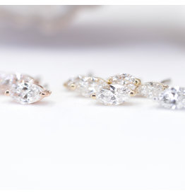 BVLA V Prong Marquise Diamond or CZ 14k Gold Threadless Ends