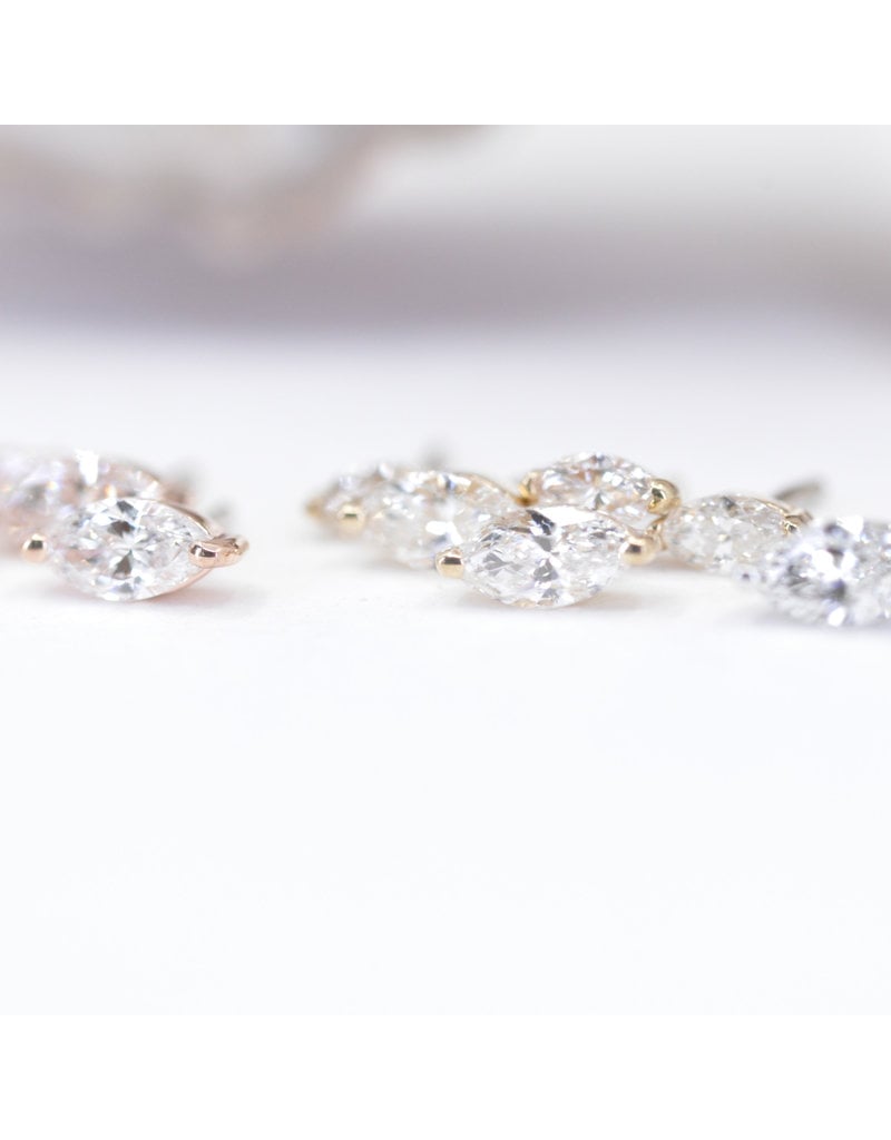 BVLA V Prong with Marquise Genuine Diamond or CZ in 14k Gold Threadless Ends by BVLA!