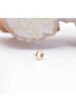 BVLA 3mm Honeycomb with 2mm Rose Quartz Cabochon in 14k Yellow Gold Threadless Ends