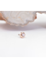 BVLA 3mm Honeycomb with 2mm Faceted Oregon Sunstone in 14k Yellow Gold Threadless Ends