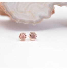 BVLA 3mm Honeycomb Sunstone Yellow Gold Threadless Ends