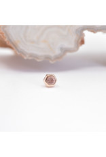BVLA 3mm Honeycomb with 2mm Faceted Oregon Sunstone in 14k Yellow Gold Threadless Ends