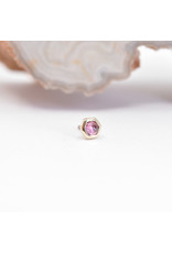 BVLA 3mm Honeycomb with 2mm Rose Cut Grade AA Rhodolite in 14k Yellow Gold Threadless Ends