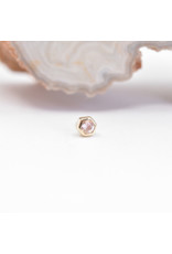 BVLA 3mm Honeycomb with 2mm Faceted Oregon Sunstone in 14k Yellow Gold Threadless Ends