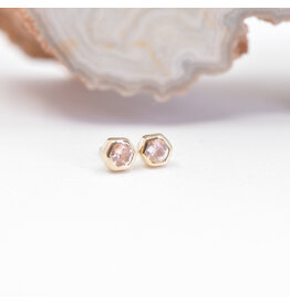 BVLA 3mm Honeycomb Sunstone Yellow Gold Threadless Ends