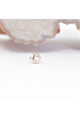 BVLA 3mm Honeycomb with 2mm Genuine VS Diamond in 14k Yellow Gold Threadless Ends