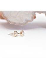 BVLA 3mm Honeycomb with 2mm Genuine VS Diamond in 14k Yellow Gold Threadless Ends