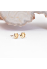 BVLA 3mm Honeycomb with 2mm Rose Cut Citrine in 14k Yellow Gold Threadless Ends
