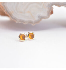 BVLA 3mm Honeycomb Citrine Yellow Gold Threadless Ends