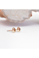 BVLA 3mm Honeycomb with 2mm Sandblasted Citrine Cabochon in 14k Yellow Gold Threadless Ends
