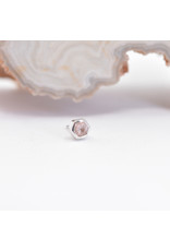 BVLA 3mm Honeycomb with 2mm Faceted Oregon Sunstone in 14k White Gold Threadless Ends