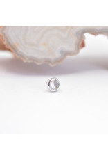 BVLA 3mm Honeycomb with 2mm Rose Cut Lavender Chalcedony in 14k White Gold Threadless Ends