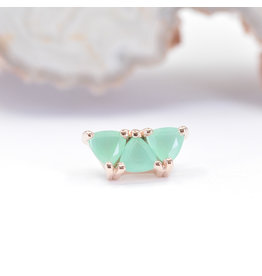 BVLA Irisa 3 16g Threaded End 14k Rose Gold Faceted Chrysoprase