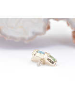 BVLA Irisa 3 with Seafoam Tourmaline and Swiss Blue Topaz in 14k Yellow Gold 16g Threaded End by BVLA!