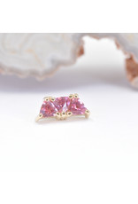 BVLA Irisa 3 with Pink Tourmaline in 14k Yellow Gold 16g Threaded End by BVLA!