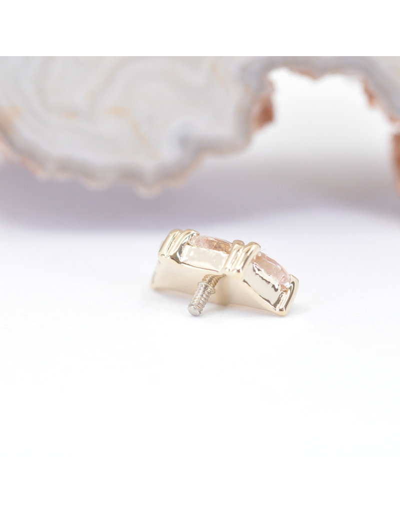 BVLA Irisa 3 with Faceted Oregon Sunstone in 14k Yellow Gold 16g Threaded End by BVLA!