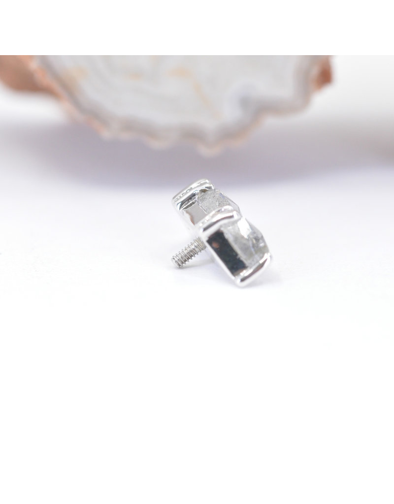 BVLA Irisa 3 with Rose Cut Labradorite in 14k White Gold 16g Threaded End by BVLA!