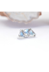 BVLA Irisa 3 with Rose Cut Labradorite in 14k White Gold 16g Threaded End by BVLA!