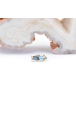 BVLA Kappa with Aquamarine, Swiss Blue Topaz, and London Blue Topaz in 14k Yellow Gold 16g Threaded End by BVLA!