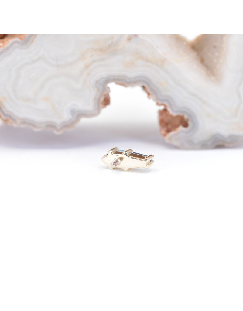 BVLA Kappa with Aquamarine, Swiss Blue Topaz, and London Blue Topaz in 14k Yellow Gold 16g Threaded End by BVLA!