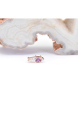 BVLA Kappa with CZs and Rhodolite Garnet in 14k Rose Gold 16g Threaded End by BVLA!