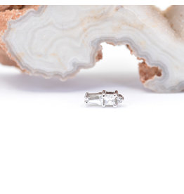 BVLA Kappa CZ White Gold 16g Threaded End