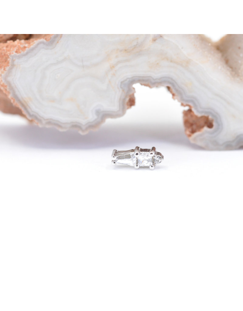 BVLA Kappa with CZ in 14k White Gold 16g Threaded End by BVLA!