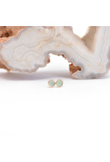 BVLA 2mm Cup with Chrysoprase Cabochon in 14k Yellow Gold Threadless Ends