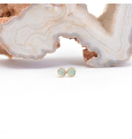 BVLA 2mm Chrysoprase Yellow Gold Threadless Ends