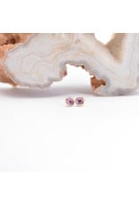 BVLA 2mm Cup with Grade AA Rhodolite Garnet Cabochon in 14k Yellow Gold Threadless Ends