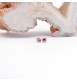 BVLA 2mm Rhodolite Yellow Gold Threadless Ends