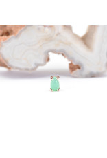 BVLA 5x3mm Pear Prong with Chrysoprase Cabochon in 14k Rose Gold Threadless Ends by BVLA!