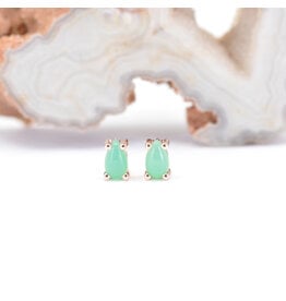 BVLA Pear Prong Chrysoprase Rose Gold Threadless Ends