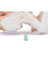 BVLA 5x3mm Pear Prong with Chrysoprase Cabochon in 14k White Gold Threadless Ends by BVLA!