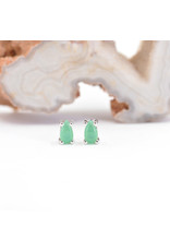 BVLA 5x3mm Pear Prong with Chrysoprase Cabochon in 14k White Gold Threadless Ends by BVLA!