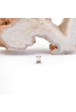 BVLA 4x2.5mm Pear Prong with Rose Quartz Cabochon in 14k White Gold Threadless Ends by BVLA!