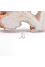 BVLA 4x2.5mm Pear Prong with Rose Quartz Cabochon in 14k White Gold Threadless Ends by BVLA!