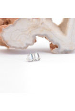 BVLA 4x2.5mm Pear Prong with Rose Cut Labradorite in 14k White Gold Threadless Ends by BVLA!