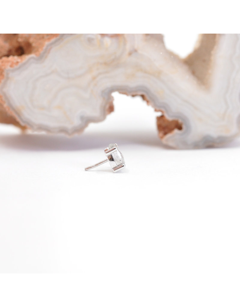 BVLA 4x2.5mm Pear Prong with Rose Cut Labradorite in 14k White Gold Threadless Ends by BVLA!