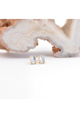 BVLA 4x2.5mm Pear Prong with Rose Cut Labradorite in 14k Yellow Gold Threadless Ends by BVLA!