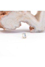 BVLA 4x2.5mm Pear Prong with Rose Cut Labradorite in 14k Yellow Gold Threadless Ends by BVLA!