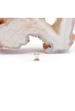 BVLA 4x2.5mm Pear Prong with Rose Quartz Cabochon in 14k Yellow Gold Threadless End by BVLA!