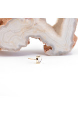 BVLA 4x2.5mm Pear Prong with Rose Quartz Cabochon in 14k Yellow Gold Threadless End by BVLA!