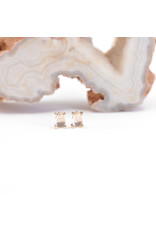 BVLA 4x2.5mm Pear Prong with Rose Quartz Cabochon in 14k Yellow Gold Threadless End by BVLA!