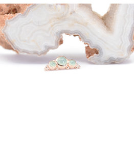 BVLA 3 Gem Panaraya Chrysoprase Rose Gold 16g Threaded End