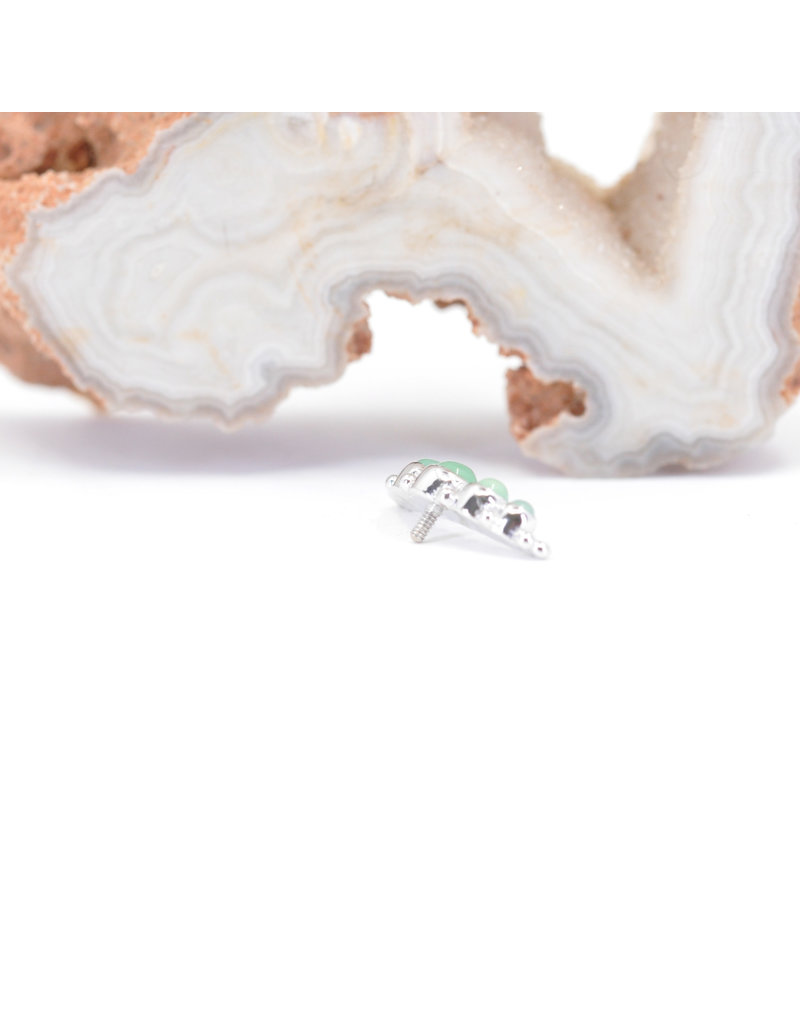 BVLA 5 Gem Graduating Panaraya with Chrysoprase Cabochon in 14k White Gold 16g Threaded End by BVLA!